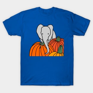 Elephant and Halloween Pumpkins T-Shirt